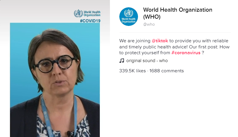 World Health Organisation in TikTok