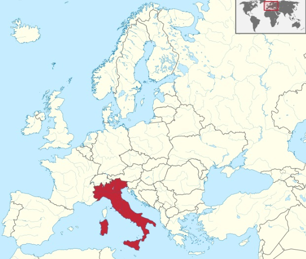 Italy on Europe's map