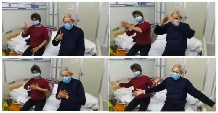 This old couple with hearing loss thanks Wuhan medics in a special way This old couple with hearing loss thanks Wuhan medics in a special way