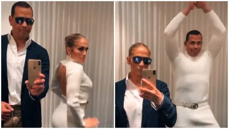 Jennifer Lopez and Alex Rodriguez perform the viral TikTok challenge 'Flip the Switch'