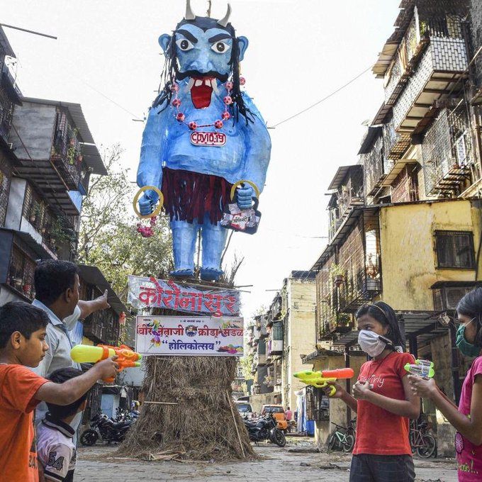 Coronasur: Indians burn effigy of coronavirus monster