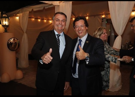 Fabio Wajngarten with Brazilian President Jair Bolsonaro