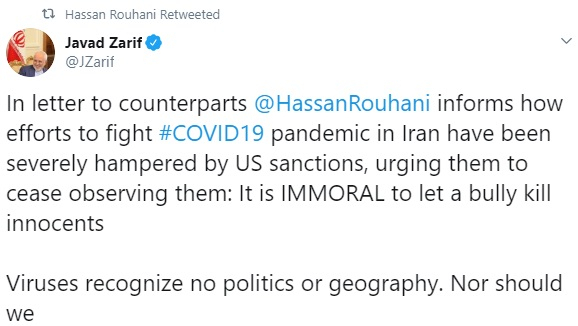 Javad Zarif's tweet Javad Zarif's tweet