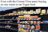 Fact check: Is this photo of an untouched vegan shelf in a supermarket related to Coronavirus panic buying? 