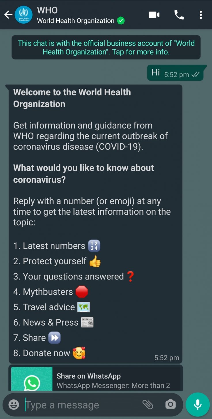 Image result for WhatsApp Launches World Health Organization Chatbot to Answer COVID-19 Queries