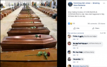 This picture showing many coffins kept in a hall is going viral. 