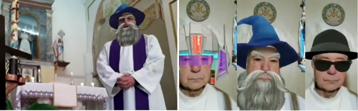 Italian priests accidentally activate Facebook filters while live-streaming prayer services; videos go viral