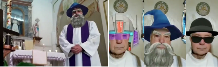 Italian priests accidentally activate Facebook filters while live-streaming prayer services; videos go viral Italian priests accidentally activate Facebook filters while live-streaming prayer services; videos go viral
