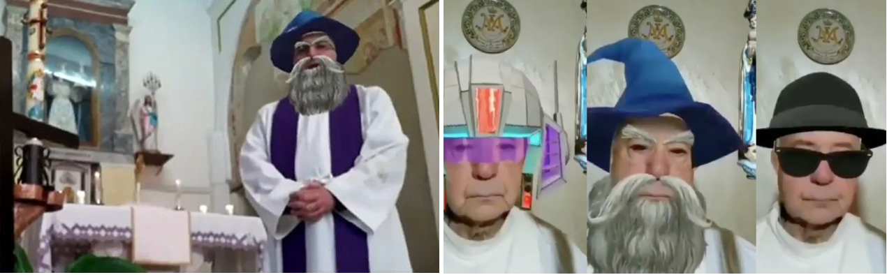 Italian priests accidentally activate Facebook filters while live-streaming prayer services; videos go viral