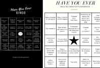 Have you ever Bingo Challenge templates