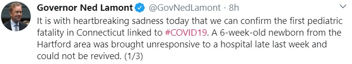 Governor Ned Lamont's Tweet