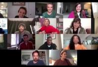 The cast of SNL on a Zoom call