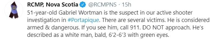 RCMP, Nova Scotia Tweet RCMP, Nova Scotia Tweet