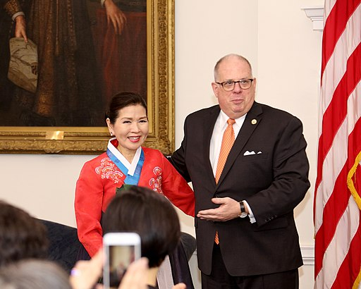 Yumi Hogan and Larry Hogan