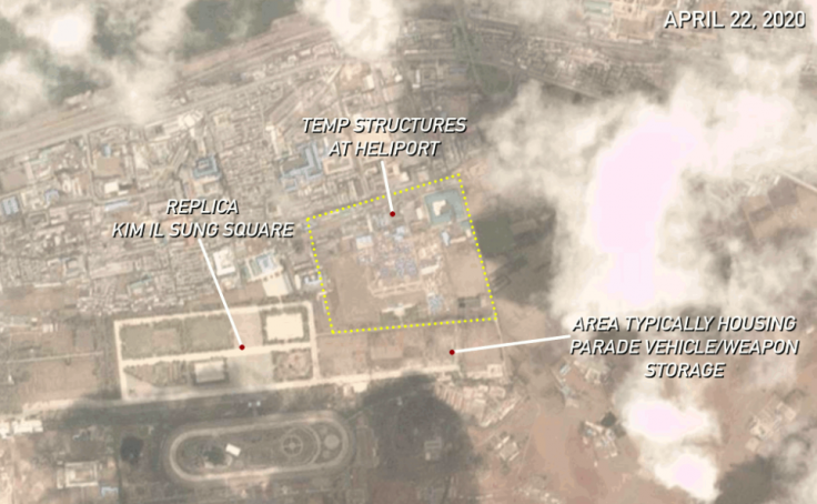 satellite image of military parade preparations 