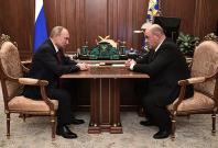 Mikhail Mishustin and Vladimir Putin 