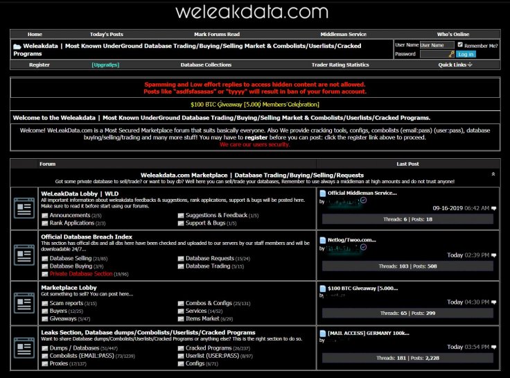 Weleakdata site Weleakdata site