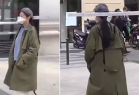 Social distancing done right? A woman walks with this unique headgear in Paris Social distancing done right? A woman walks with this unique headgear in Paris