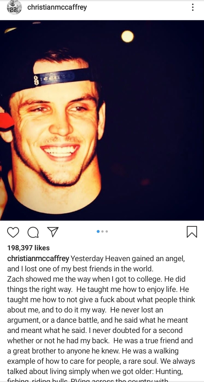 Christian McCaffrey Insta account