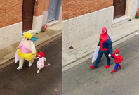 This Father-Daughter duo dresses up every day in popular costumes to dump garbage