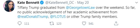Kate Bennett Tweet on Trump