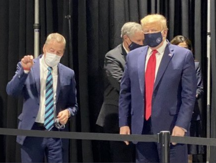 Donald Trump during the Ford facility visit