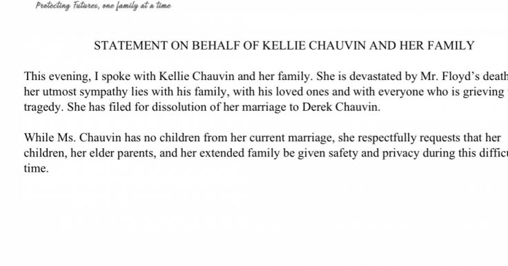 Derek Chauvin's wife's statement