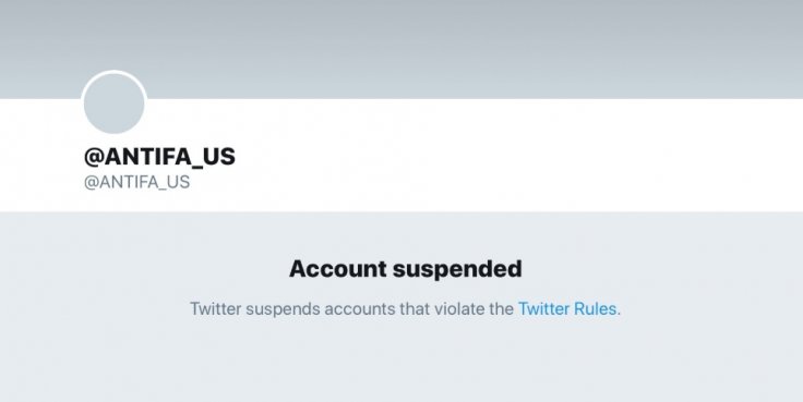 Antifa fake account suspended