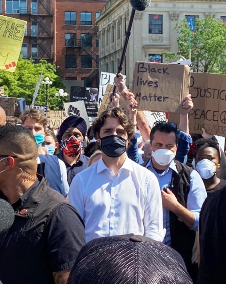 PM Justin Trudeau attends protest