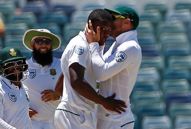 Kagsio Rabada and Faf du Plessis Kagsio Rabada and Faf du Plessis