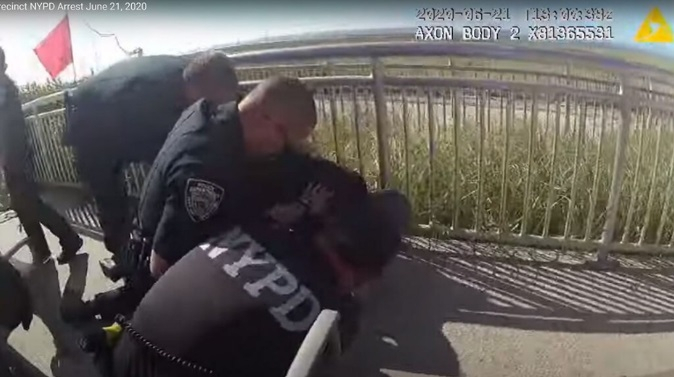 NYPD officer using chokehold