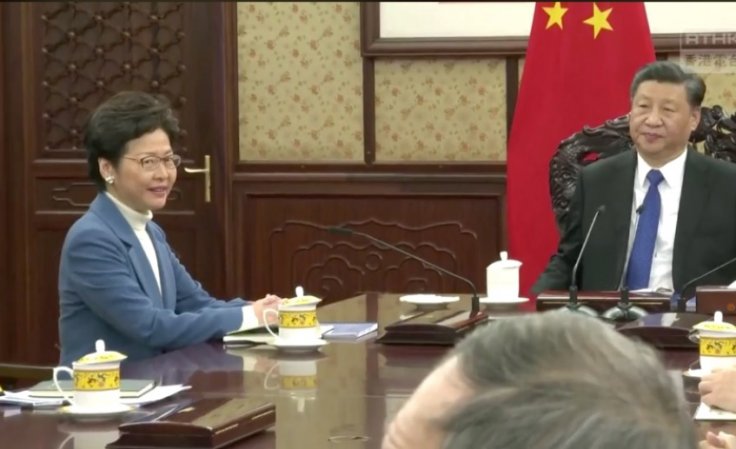 Carrie Lam and Xi Jinping
