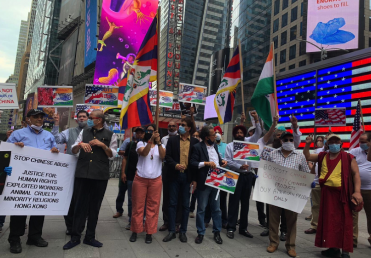 Boycott China protests at Times Square