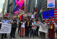 Boycott China protests at Times Square