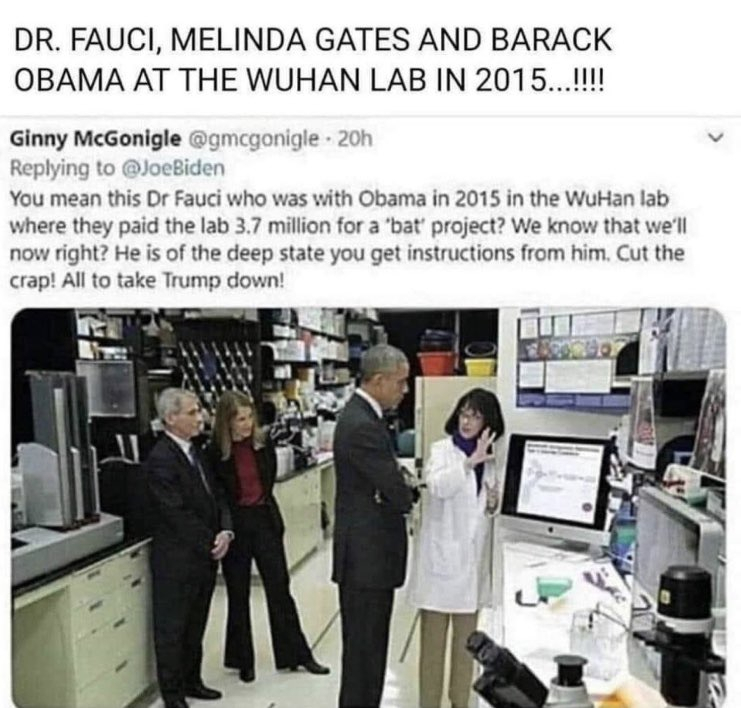 Photo of Obama, Fauci and Melinda Gates Visiting Wuhan Lab in 2015