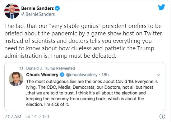 Bernie Sanders Tweet