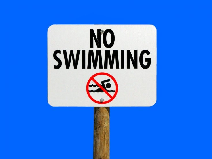 No swimming warning