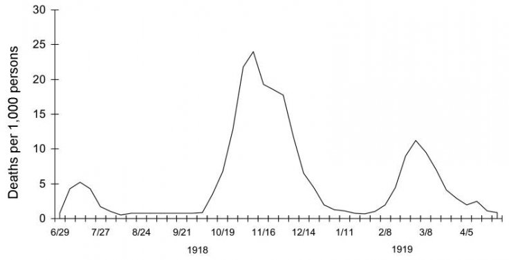 Spanish Flu waves Spanish Flu waves