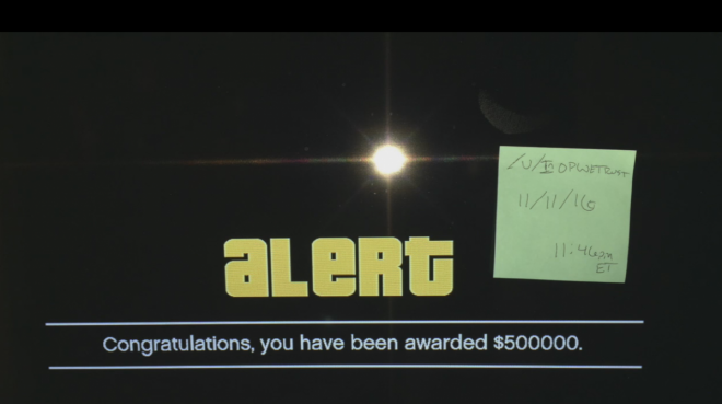 GTA 5 Online: Bonus in-game cash notification alert