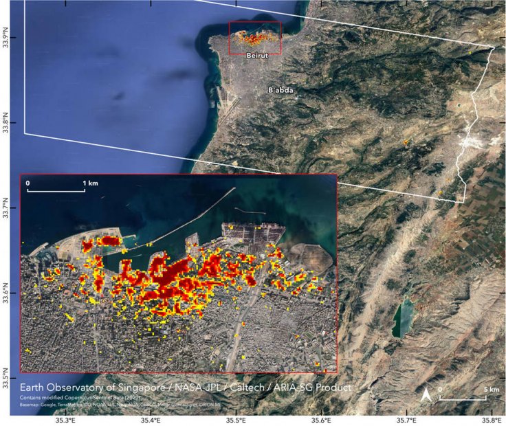 NASA mapped beirut