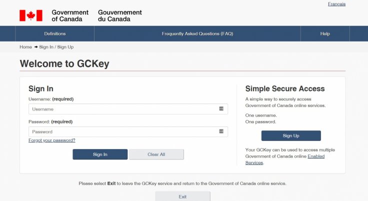 GCKey Login GCKey Login