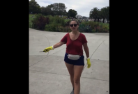 racist woman at San Francisco Park racist woman at San Francisco Park