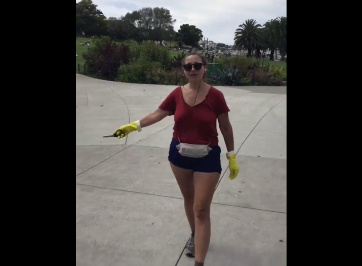 racist woman at San Francisco Park racist woman at San Francisco Park