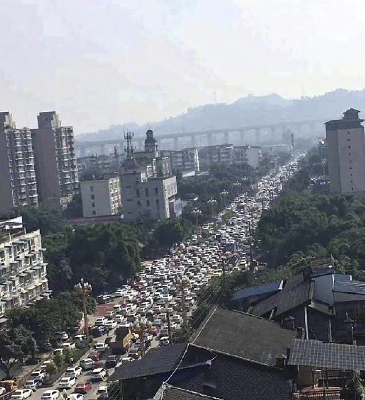 Traffic jam in Leshan