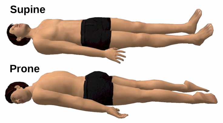 Supine position and prone position