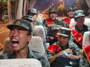 PLA soldiers crying