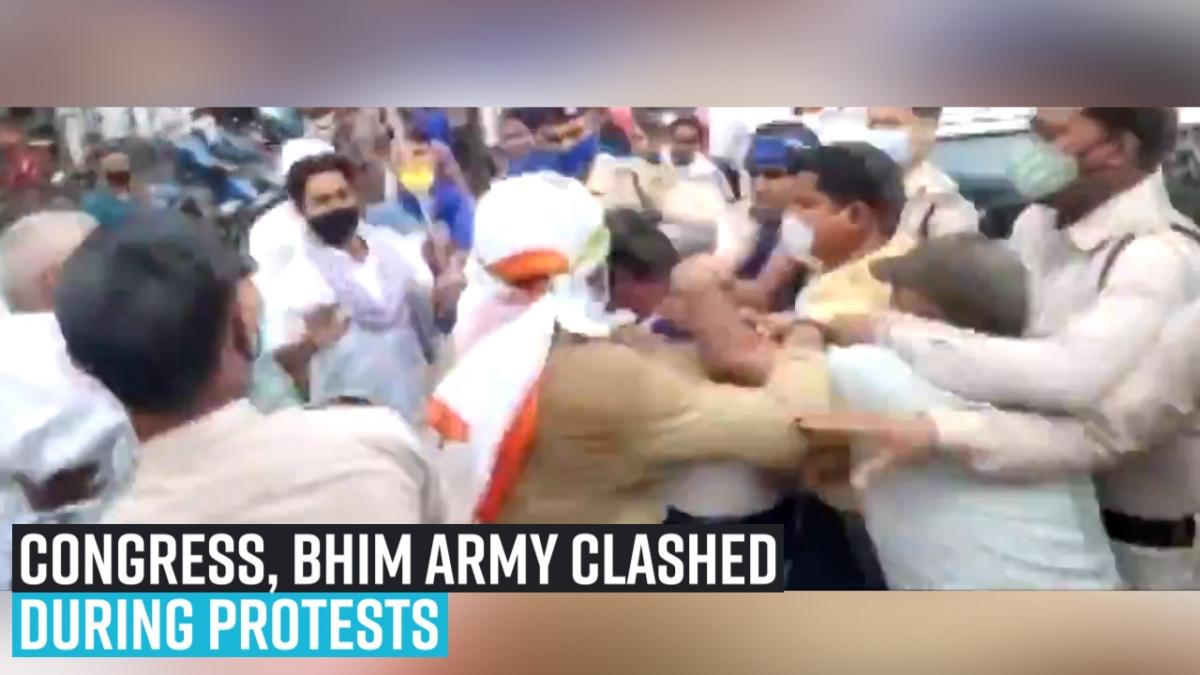 hathras-gangrape-congress-bhim-army-clashed-during-protests