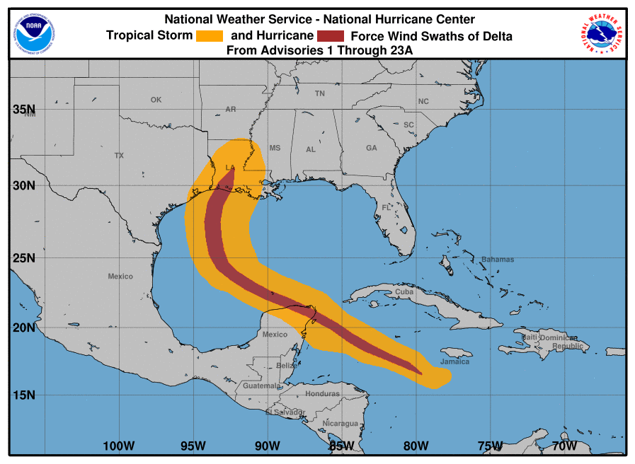 Category 2 hurricane Delta makes landfall on US Gulf Coast