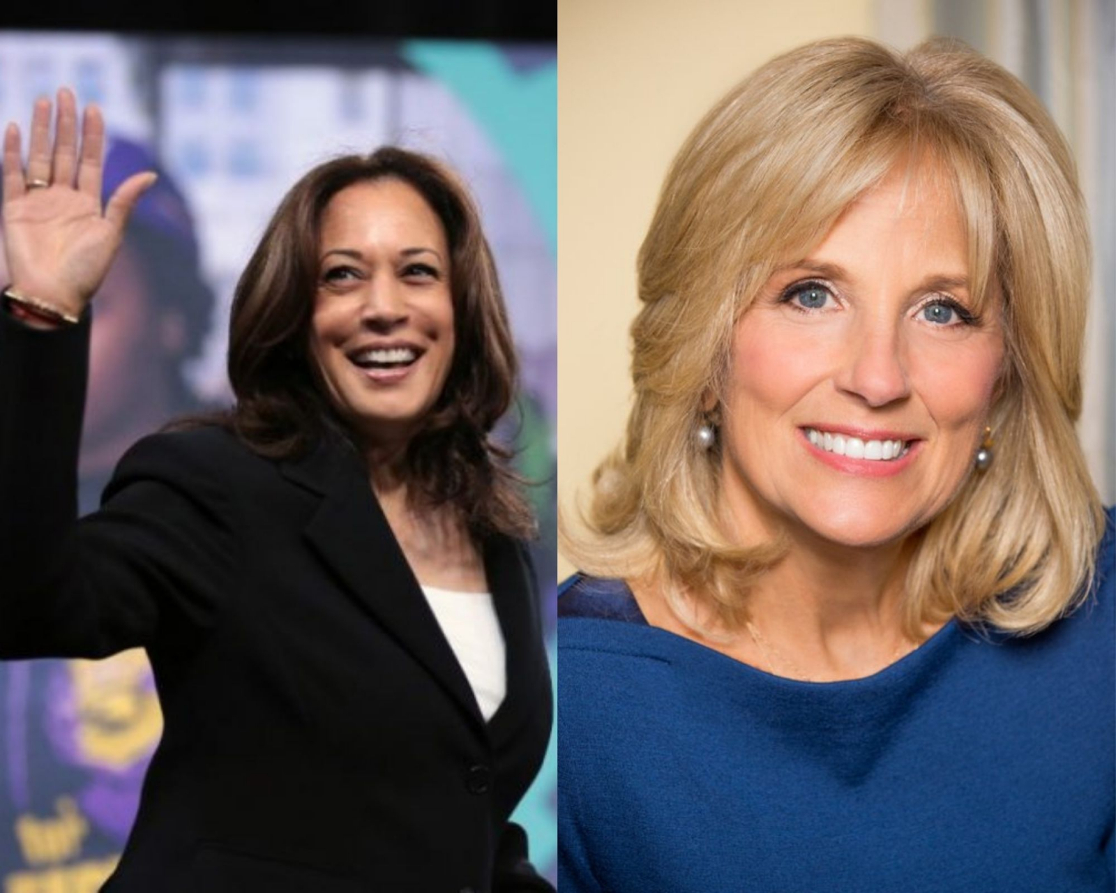 Jill Biden and Kamala Harris