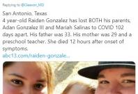 Raiden Gonzalez has lost BOTH his parents